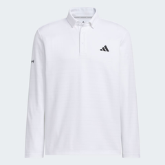 Áo Dài Tay Adidas Nam Chính Hãng - Monogram Long-Sleeve Polo Shirt -Xám Trắng | JapanSport JL7946