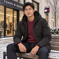Áo Khoác Tommy Hilfiger Chính hãng - Softshell Hoody with Soft Sherpa Lining - Màu Nâu | JapanSport 156AP477-blk