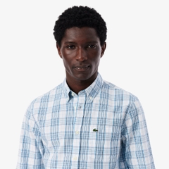 Áo Sơ Mi Lacoste Chính Hãng - Stretch Plaid Shirt - Màu Xanh | JapanSport  CH3745-51-CGI