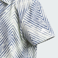 Áo Polo Adidas Trẻ em Chính Hãng - Kids Scripted Herringbone - Màu Trắng Xanh | JapanSport IM8255