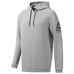 Áo Khoác Reebok Chính Hãng - Workout Ready Fleece Pullover Hoodie - Màu ghi | JapanSport EC0871