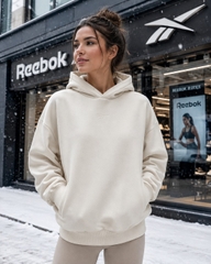 Áo Khoác Reebok Chính Hãng - Reebok Studio Recycled Oversize Hoodi - Màu Trắng| JapanSport HM5089
