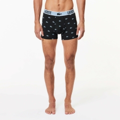 Quần Boxer Lacoste Chính hãng - 3-Pack Crocodile Print - Màu Đen/Xám/Trắng | JapanSport 5H5152-51-SHQ