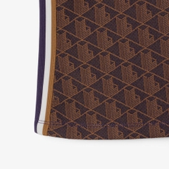 Áo Polo Lacoste nữ Chính hãng - Ôm Dáng - Họa Tiết Monogram Chất Vải Jacquard - Màu nâu | JapanSport DF3364-51-9I4