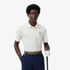 Áo Polo Golf Lacoste Nam Chính hãng - Regular Fit UV Protect Golf - Màu White / Green  | JapanSport DH5175-51-8IG