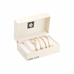 Set Đồng hồ Anne Klein Nữ Chính hãng - Bangle Watch and Bracelet Set - AK/3284LPST - Màu vàng hồng | JapanSport