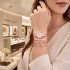 Set Đồng hồ Anne Klein Nữ Chính hãng - Bangle Watch and Bracelet Set - AK/3284LPST - Màu vàng hồng | JapanSport