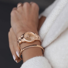 Đồng Hồ Daniel Wellington Nữ Chính Hãng - Iconic Link Rose Gold-tone Dial Ladies - Màu vàng | JapanSport DW00100401