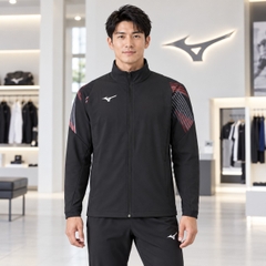 Áo Khoác Mizuno Chính Hãng - Move Cross Jacket - Màu Đen/Đỏ | JapanSport 62JC0011-09