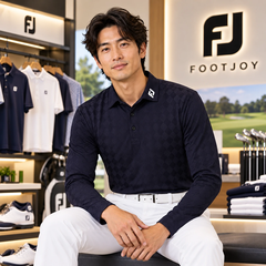 Áo dài tay FOOTJOY Chính Hãng - FootJoy Men’s Floral Print Long-Sleeve Golf Shirt - Màu Navy | JapanSport 38540 FJ-F25-S07