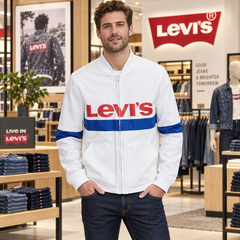 Áo Khoác Nam Levi's Chính Hãng - Lightweight Retro Varsity Bomber Jacket - Màu Trắng | JapanSport LM9RN626-WHT