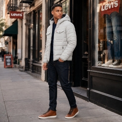 Áo Khoác Levi's Chính Hãng - Levis Men Double Pocket Stretch Quilted Down Jacket - Màu Trắng | JapanSport LM2RU419-ICE