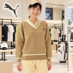 Áo Dài Tay Puma Nữ Chính Hãng -  W P Tilden Knit Sweater - Màu Nâu | JapanSport 627698-02