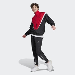 Bộ thể thao Adidas Nam Chính Hãng - SPORTSWEAR WOVEN NON-HOODED TRACK SUIT - Đen/Đỏ | JapanSport IJ6073