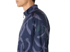 Áo Khoác Asics Chính Hãng -  Dry Graphic Stretch Knit Jacket- Màu xanh navy đậm.| JapanSport  2031E985-400
