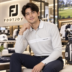 Áo Polo FOOTJOY Chính Hãng - Outline Print Long Sleeve Mesh Polo - MÀU TRẮNG | JapanSport    32185   FJ-F24-S04