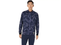 Áo Khoác Asics Chính Hãng -  Dry Graphic Stretch Knit Jacket- Màu xanh navy đậm.| JapanSport  2031E985-400