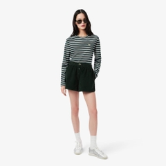 Quần Short Lacoste Nữ Chính Hãng - Women's Relaxed Fit Corduroy Shorts - Màu Green | JapanSport FF5683-51-YZP