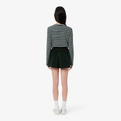 Quần Short Lacoste Nữ Chính Hãng - Women's Relaxed Fit Corduroy Shorts - Màu Green | JapanSport FF5683-51-YZP