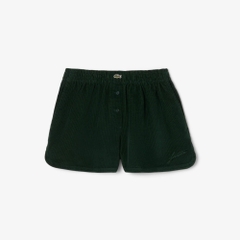 Quần Short Lacoste Nữ Chính Hãng - Women's Relaxed Fit Corduroy Shorts - Màu Green | JapanSport FF5683-51-YZP