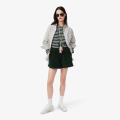 Quần Short Lacoste Nữ Chính Hãng - Women's Relaxed Fit Corduroy Shorts - Màu Green | JapanSport FF5683-51-YZP