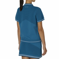 Áo Polo Nữ Foot joy Chính Hãng - Contrasting Knit Fabric - Màu Xanh | JapanSport 32296 FJW-F24-M02