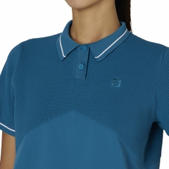 Áo Polo Nữ Foot joy Chính Hãng - Contrasting Knit Fabric - Màu Xanh | JapanSport 32296 FJW-F24-M02