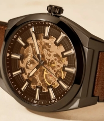 Đồng hồ nam Fossil Chính hãng - Everett Automatic Dark Brown LiteHide™ Leather - 42mm | JapanSport ME3207