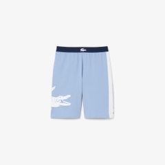 Quần short Lacoste Chính Hãng - Regular Fit Straight Cut Fleece Loungewear Shorts - Màu Xanh | JapanSport GH0722-51-30Y