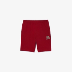 Quần short Lacoste Chính Hãng - Unisex Signature Print Fleece Shorts - Màu Đỏ | JapanSport GH1220-51-IXX