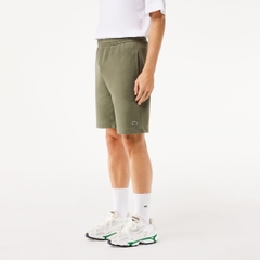 Quần short Lacoste Chính Hãng - Regular Fit Fleece Shorts - Màu Olive | JapanSport GH9627-51-316