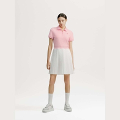 Set váy Sergio Tacchinui chính hãng | Jersey Mix Pleats Collared Dress- Light Pink | Japansport TWOP10741GP001-PKL