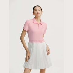 Set váy Sergio Tacchinui chính hãng | Jersey Mix Pleats Collared Dress- Light Pink | Japansport TWOP10741GP001-PKL