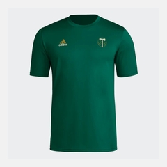 Áo Phông Adidas Nam Chính Hãng - PORTLAND TIMBERS SHORT SLEEVE 2024 PREGAME TEE  - Màu Xanh | JapanSport IN8837