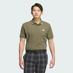 Áo Polo Adidas Chính Hãng - Ribbed Short-Sleeve Polo Shirt with 3 Stripes - Màu Xanh | JapanSport JF6273