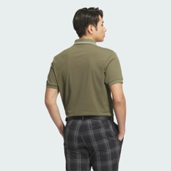 Áo Polo Adidas Chính Hãng - Ribbed Short-Sleeve Polo Shirt with 3 Stripes - Màu Xanh | JapanSport JF6273