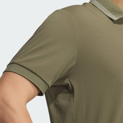 Áo Polo Adidas Chính Hãng - Ribbed Short-Sleeve Polo Shirt with 3 Stripes - Màu Xanh | JapanSport JF6273