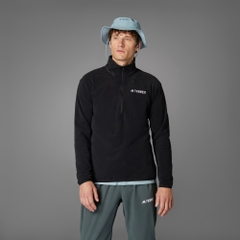 Áo Dài Tay Adidas Nam Chính Hãng - Multi Essentials 1/2 Zip Fleece Jacket - Đen | JapanSport JP0783