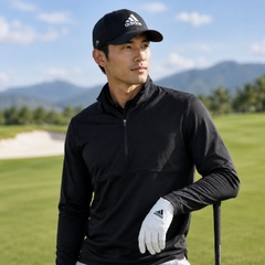 Áo Dài Tay Adidas Nam Chính Hãng -  Ultimate365 Cozy 1/4 Zip - Màu Đen | JapanSport KA9876