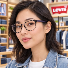 Gọng Kính nữ Levi's Chính Hãng - Levi’s LV 5026 0HKZ 52 mắt mèo màu tím Havana | JapanSport