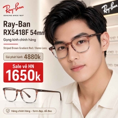 Kính Ray-Ban Nam Nữ Chính hãng - RX5418F 8251 54mm – Striped Brown Gradient Red / Demo Lens | JapanSport
