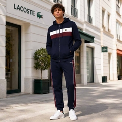 Bộ thể thao Lacoste Chính hãng - Colorblock Hoodie + Tapered Leg Sweatpants - Màu Navy | JapanSport SH5913-51-6WZ + XH2846-51-IE3