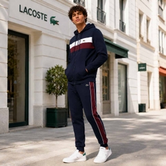Bộ thể thao Lacoste Chính hãng - Colorblock Hoodie + Tapered Leg Sweatpants - Màu Navy | JapanSport SH5913-51-6WZ + XH2846-51-IE3