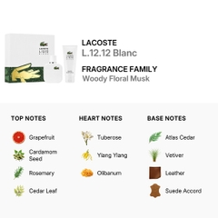 Set quà tặng Nước Hoa Nam Lacoste Chính hãng - L.12.12 Blanc Gift Set | JapanSport