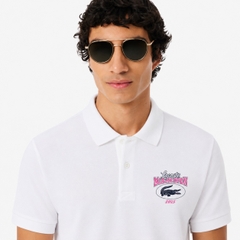Áo Polo Lacoste Chính hãng - Regular Fit Miami Open Graphic - Màu Trắng | JapanSport DH8632-51-001