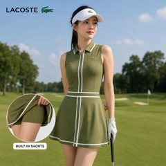 Váy Lacoste nữ ￼Chính Hãng - Lacoste Women's Ultra Dry Heritage Trim Golf Dress - Màu Xanh | JapanSport EF8581-51-6N7 nữ