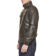 Áo Khoác Levi's Chính Hãng - Faux Leather Aviator Bomber Jacket - Màu nâu | JapanSport LM8RU476