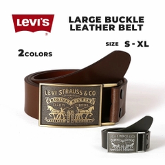 Thắt Lưng Levi's Chính Hãng - Leather Belt with Plaque Buckl (30-32) - Màu Nâu | JapanSport 11LV0253-200