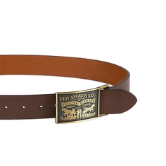 Thắt Lưng Levi's Chính Hãng - Leather Belt with Plaque Buckl (30-32) - Màu Nâu | JapanSport 11LV0253-200