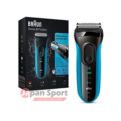 Máy cạo râu Braun Chính hãng - Series 3 - 3010S - Êm sát, linh hoạt, Màu Xanh | JapanSport